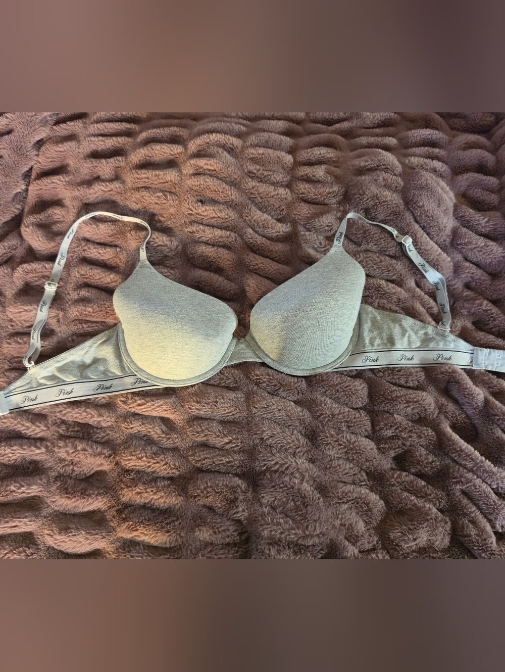PINK Victoria's Secret by Victoria's Secret Light Gray T-Shirt Bra